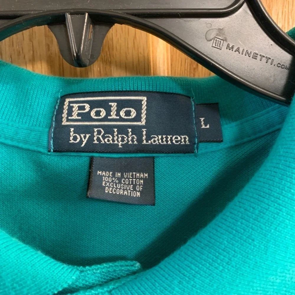 Men's Polo Ralph Lauren Top Classic Fit Short Sleeve Aqua Size L Large - Cotton